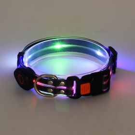 LED Luminous Collar Rechargeable Pet Collar Nylon Tow Rope