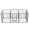 Dog Playpen 8 Panels Steel 31.5"x39.4" Black