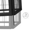 Dog Playpen 6 Panels Black 19.7"x39.4" Powder-coated Steel