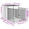 Dog House with Run Anthracite 43.3"x79.1"x43.3" Galvanized Steel