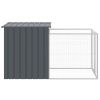 Dog House with Run Anthracite 43.3"x79.1"x43.3" Galvanized Steel