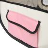 Foldable Dog Playpen with Carrying Bag Pink 49.2"x49.2"x24"