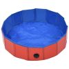 Foldable Dog Swimming Pool Red 31.5"x7.9" PVC