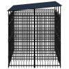 Outdoor Dog Kennel with Roof Steel 59.5 ftï¿½ï¿½