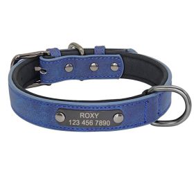 Engraved Lettering On The Neck Ring Of Dogs And Cats To Prevent Loss (Option: Blue-XS)