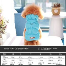 Dog Clothes Vest Warm Cotton With Buckle (Option: Sky Blue-XS)