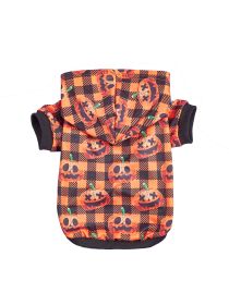 Pet Clothes Small And Medium Sized Dog Cat Pet Halloween Pumpkin Belt (Option: Plaid Pumpkin-XS)