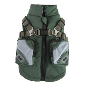 Pet Supplies Chest Back Zipper (Option: DZ272 Army Green-M)