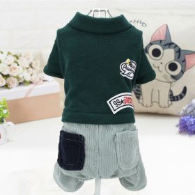 Pet Clothes Dog Four-legged Pet Clothes (Option: Letter Fourlegged Dark Green-XS)