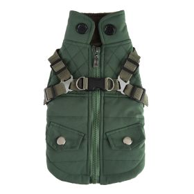 Pet Supplies Chest Back Zipper (Option: DZ278 Army Green-S)