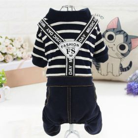 Pet Clothes Dog Four-legged Pet Clothes (Option: FSfourlegged Navy Blue-M)