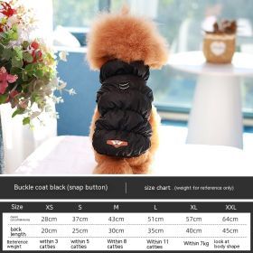 Dog Clothes Vest Warm Cotton With Buckle (Option: Black-L)