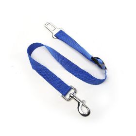 Retractable Pet Car Safety Belt Traction Rope (Option: Dark Blue-2.5x70cm)